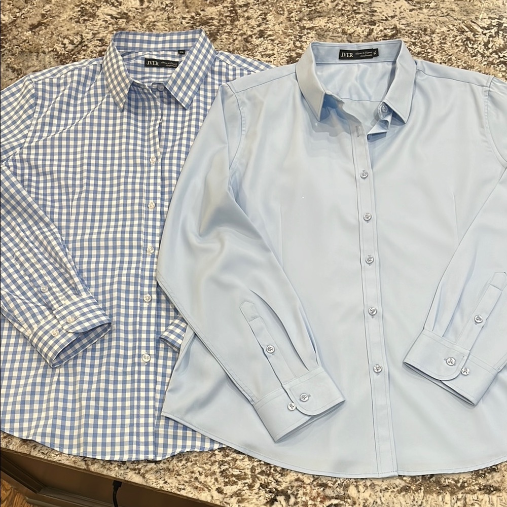 Lot of 2 J.VER Women’s Dress Shirts Elegant and Versatile, Light Weight, NWOT